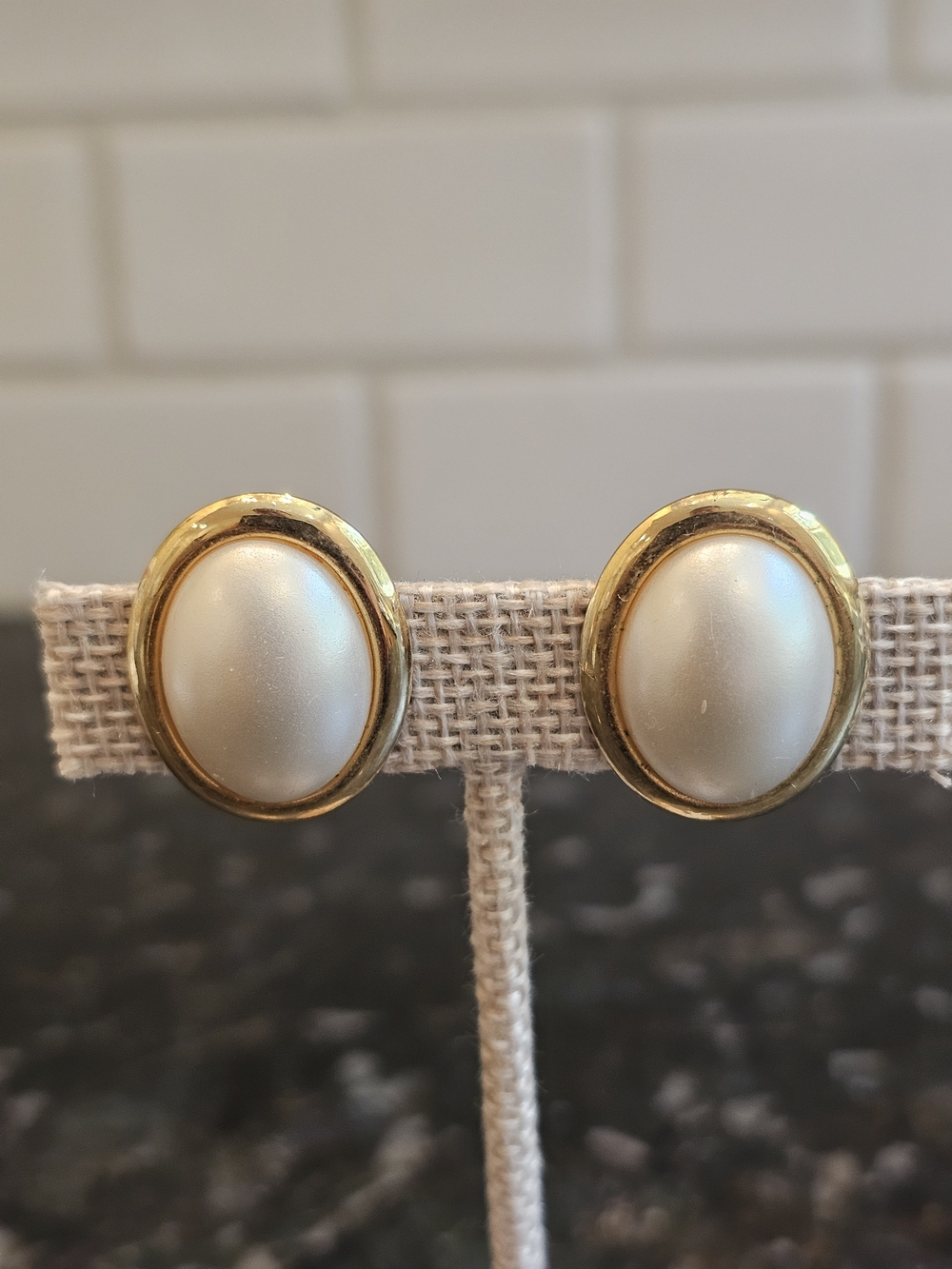 Vintage Oval Clip-On Earrings
